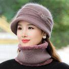 Chapéu De Inverno Feminino Pele Forrado Com Cachecol
