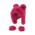 Chapéu De Inverno Feminino Quente Com Orelhas De Urso, Imitação De Pele De Raposa, Pelúcia De Visom,