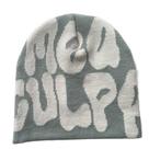 Chapéu de malha bordado de lã, gorro de inverno, anime