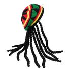 Chapéu de malha estilo jamaicano com dreadlocks falsos, colorido Rasta