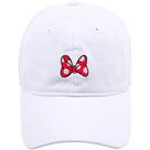 Chapéu de pai Disney Minnie Mouse Bows bordado em algodão branco Chapéu de pai Disney Minnie Mouse Bows bordado em algodão branco
