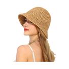 Chapéu De Palha Crochê Feminino Para Verão Com Proteção UV, Respirável, Dobrável, Para Atividades Ao