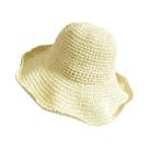 Chapéu De Palha Feminino De Verão Para Praia, Feito À Mão, Estilo Coreano, Chapéu De Sol Panamá Para