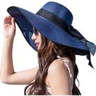 Chapéu de palha feminino Sun Hat sxxkuxuan, de aba larga, cáqui, 14 cm