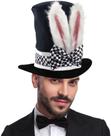 Chapéu de Páscoa, orelha de coelho, cartola preta, chapéu de coelho branco, chapéu de pelúcia para festas de Páscoa, chapéu de vampira, chapéu vitoriano para homens, chapéu de fantasia, chapéu de coachman, chapéu de veludo