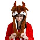 Chapéu de pelúcia de Papai Noel com orelhas em movimento para o Natal