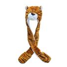Chapéu de pelúcia Hat Cute Tiger Plush Animal para adultos e crianças