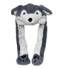 Chapéu de pelúcia JOYHY Kids Adults Ear Moving Ear Fap Paw Grey Wolf