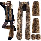 Chapéu de pelúcia ShellKingdom Leopard para animais com capas de pulso e pernas