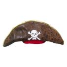 Chapéu de Pirata Luxo Couro Marrom com Caveira