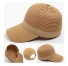 Chapéu de Praia de Palha Boné Feminino Único c/ Regulagem