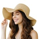 Chapéu De Praia Feminino Guarda Sol Verão Bege Mulhere