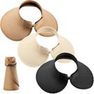 Chapéu de praia Sun Visor Satinior, canudo dobrável para mulheres x3