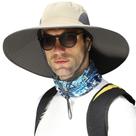 Chapéu de sol Acokac Oversize XXL e aba larga para homens UPF50+ cáqui Chapéu de sol Acokac Oversize XXL e aba larga para homens UPF50+ cáqui
