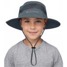 Chapéu de sol Century Star Kids cinza escuro UPF 50+, aba larga, 5-13T
