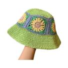 Chapéu de Sol de Palha de Ráfia Dobrável - Colorido e Ideal para Praia e Verão