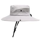 Chapéu de sol feminino de verão, chapéu de praia, aba larga, protetor UV, dobrável, de malha fria, com rabo de cavalo (cinza claro puro)