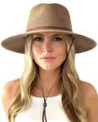 Chapéu de sol FURTALK Straw Fedora Panama Wide Brim UPF 80+ Coffee