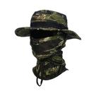 Chapéu De Sol Masculino De Aba Larga 2 Peças/Conjunto Balaclava Boonie Para Caminhadas, Camping E