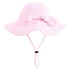 Chapéu de sol para meninas DANMY 2-3 anos listrado rosa UPF 50+