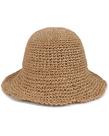 Chapéu de sol Voilipex feminino de aba larga, palha dobrável, cáqui