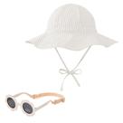 Chapéu de sol Zando UPF 50+ Baby com óculos de sol de 0 a 6 meses bege