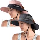Chapéu de sol ZOORON Ponytail Safari com proteção UV para mulheres x2 Chapéu de sol ZOORON Ponytail Safari com proteção UV para mulheres x2