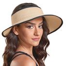 Chapéu de viseira solar Joywant Straw Beach UPF50+ para mulheres