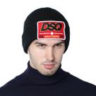 Chapéu DSQ tricotado de algodão preto quente de 18 cm de largura para homens