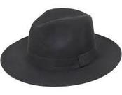 Chapéu Estilo Fedora Aba Reta Feltro Preto Marron Bege