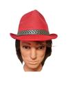 Chapéu estilo panamá vermelho de tecido aba curta Adulto