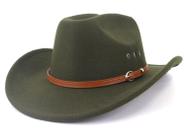 Chapéu EXVVQOQO Western Style Wide Brim Fedora Cowboy Army Green