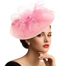 Chapéu Fascinator DRESHOW Flower Mesh Feathers para mulheres