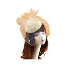 Chapéu Fascinator Feminino Chique Artesanal Com Plumas Para Casamento, Festa E Igreja