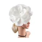 Chapéu Fascinator Grande Com Flor Rosa Para Mulheres, Acessório De Cabelo Para Casamento, Chá Da