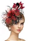 Chapéu Fascinator Zinniday Butterfly preto/vermelho 2025 para mulheres