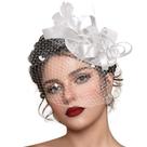 Chapéu Fascinators Masedy para mulheres Tea Party Feather White Chapéu Fascinators Masedy para mulheres Tea Party Feather White