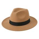 Chapéu Fedora Gangster Bege Aba Dura Clássico Casual