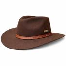 Chapéu Feltro Marrom Com Couro Estilo Country Elegante