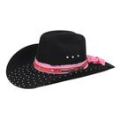 Chapéu Feltro Preto e Pink Com Strass Marcatto 36948