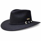 Chapéu Feltro Preto Lã Clássico Country Elegante Preto