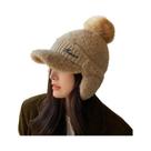 Chapéu Feminino De Inverno Quente Com Forro De Pele, Corta-Vento, Com Protetores De Orelha E Fivela