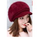 Chapéu feminino de malha de outono e inverno boina quente chapéu de lã da moda