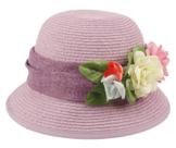 Chapéu Feminino Gatsby em Linho com Faixa de Renda e Flor