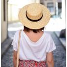 Chapéu Feminino Paris Palha Luxo Aba Media Moda