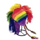 Chapéu Fun Rainbow Tassel com orelhas coloridas, malha de crochê