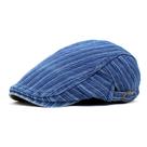 Chapéu Gatsby Newsboy com boné plano, jeans azul listrado para homens e mulheres Chapéu Gatsby Newsboy com boné plano, jeans azul listrado para homens e mulheres