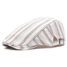 Chapéu Gatsby Newsboy com boné plano para homens listrado de algodão ou jeans