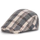 Chapéu Gatsby Newsboy com boné plano, xadrez bege/preto para homens Chapéu Gatsby Newsboy com boné plano, xadrez bege/preto para homens