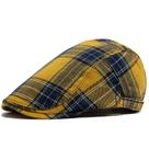 Chapéu Gatsby Newsboy de boné plano com design xadrez para homens